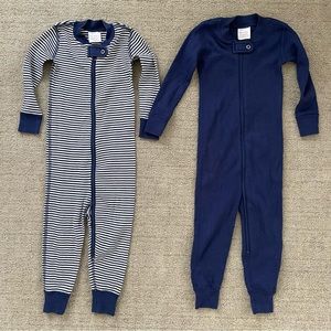 Hanna Andersson Baby Toddler Zip Sleeper Bundle, 2T, Navy, Stripe